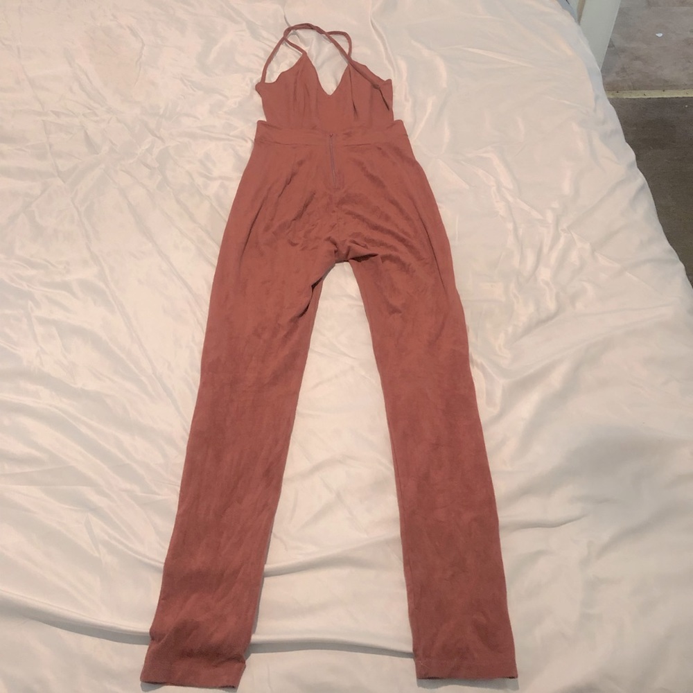 Dusty pink Body con Romper play Suit .